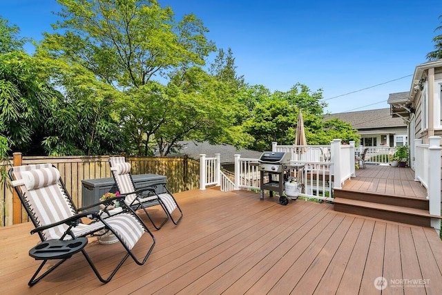 4431 SW Kenyon Pl, Seattle, WA 98136 - wooden deck featuring area for grilling