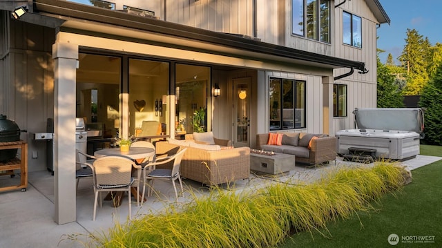 4405 88th Ave SE, Mercer Island, WA 98040 - view of patio featuring an outdoor living space with a fire pit and area for grilling