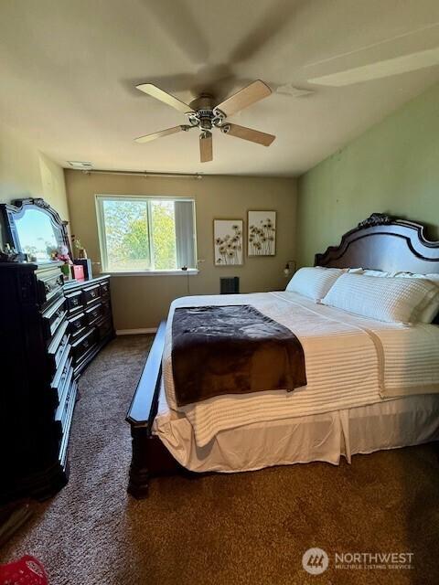 2103 Tacoma Ct, Tacoma, WA 98405 - carpeted bedroom with ceiling fan and baseboards