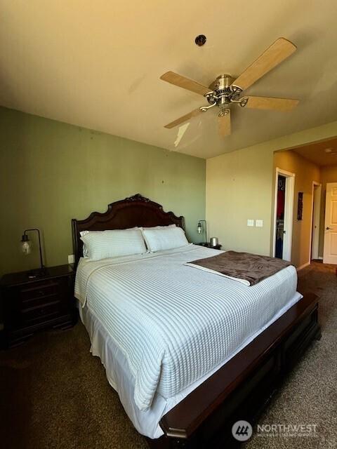 2103 Tacoma Ct, Tacoma, WA 98405 - bedroom with carpet and a ceiling fan