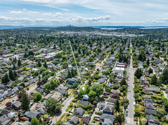 8047 Earl Ave NW, Seattle, WA 98117 - aerial view of property and surrounding area featuring nearby suburban area