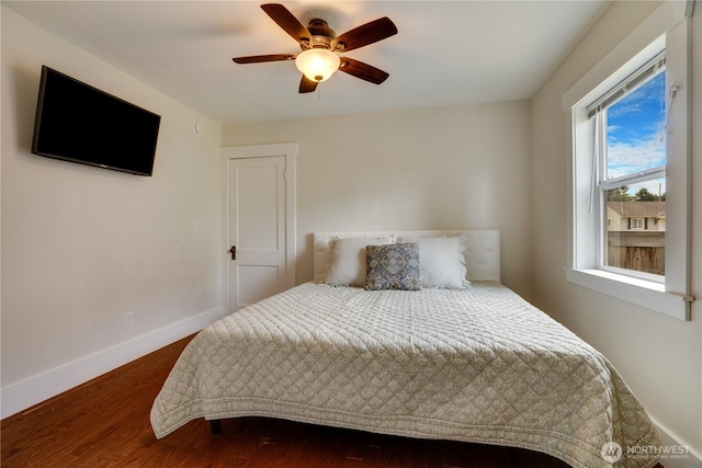 5111 N 39th St, Tacoma, WA 98407 - bedroom featuring dark wood-style floors and a ceiling fan