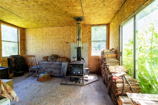 1884 Dowans Creek Rd, Forks, WA 98331 - sunroom / solarium featuring a wood stove