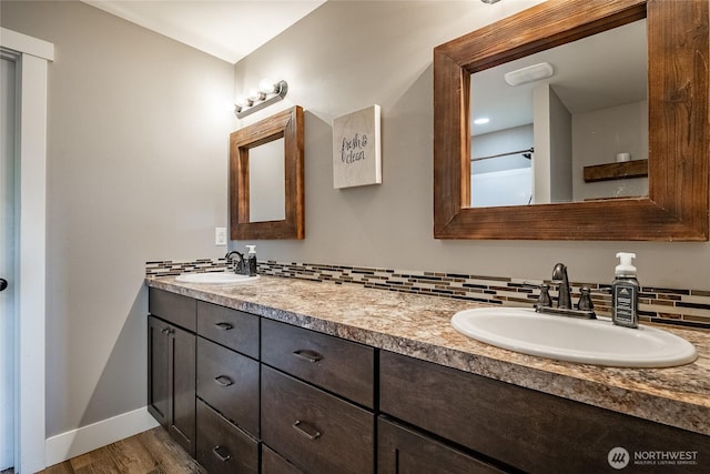 406 Harrison Ln, Nooksack, WA 98276 - full bath with double vanity and wood finished floors