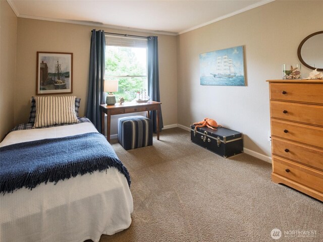 4546 193rd Pl SE, Issaquah, WA 98027 - bedroom featuring crown molding and carpet flooring