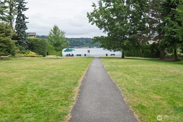 4546 193rd Pl SE, Issaquah, WA 98027 - view of front of house featuring a front lawn and a water view