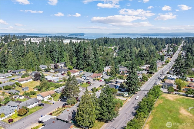 7611 Easy St, Everett, WA 98203 - aerial view of property and surrounding area with nearby suburban area and a large body of water