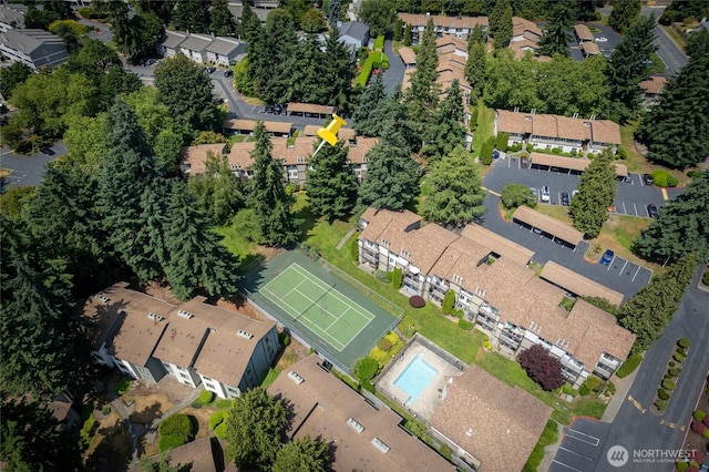 12617 NE 130th Way Unit E303, Kirkland, WA 98034 - aerial overview of property's location featuring nearby suburban area and a pool