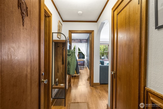 1631 16th Ave Unit 114, Seattle, WA 98122 - hall with light wood-style flooring and ornamental molding