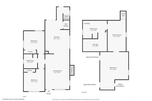 4754 46th Ave NE, Seattle, WA 98105 - view of floor plan / room layout
