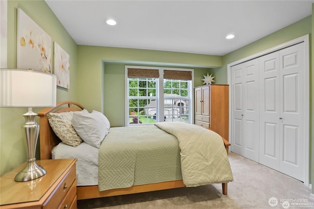 2601 59th St SW, Everett, WA 98203 - bedroom featuring carpet floors, a closet, and recessed lighting
