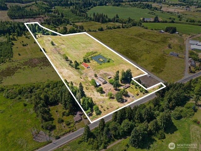 1608 State Route 6, Raymond, WA 98577 - view of property location with rural landscape and property boundaries highlighted