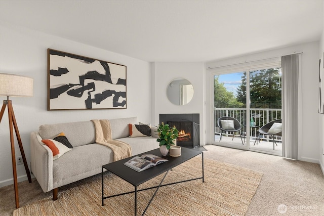 9484 Redmond-Woodinville Rd NE Unit C-205, Redmond, WA 98052 - living room with carpet flooring and a fireplace with flush hearth