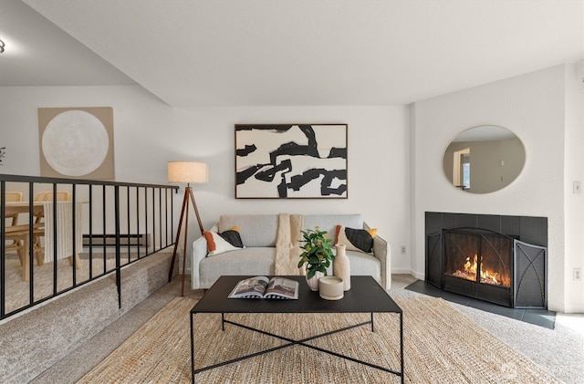9484 Redmond-Woodinville Rd NE Unit C-205, Redmond, WA 98052 - living area with a tiled fireplace