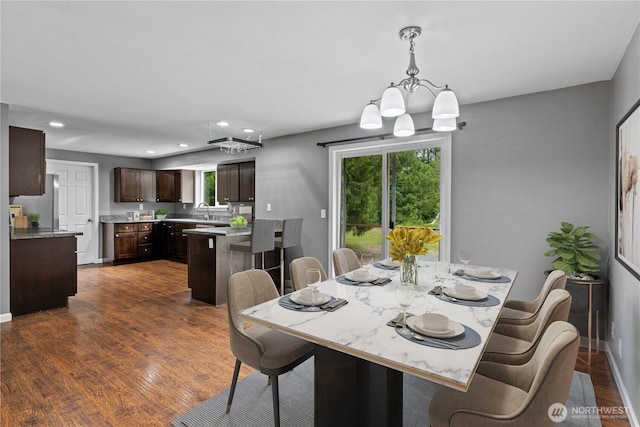 29319 132nd Ave E, Graham, WA 98338 - dining space featuring recessed lighting, dark wood-type flooring, and a chandelier