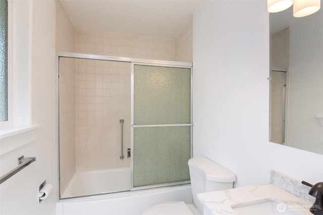 150 Sunland Dr, Sequim, WA 98382 - bathroom with vanity and enclosed tub / shower combo
