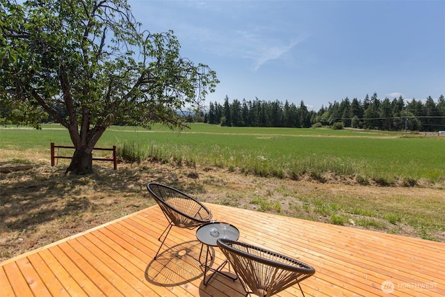150 Sunland Dr, Sequim, WA 98382 - wooden deck featuring a yard and a view of countryside