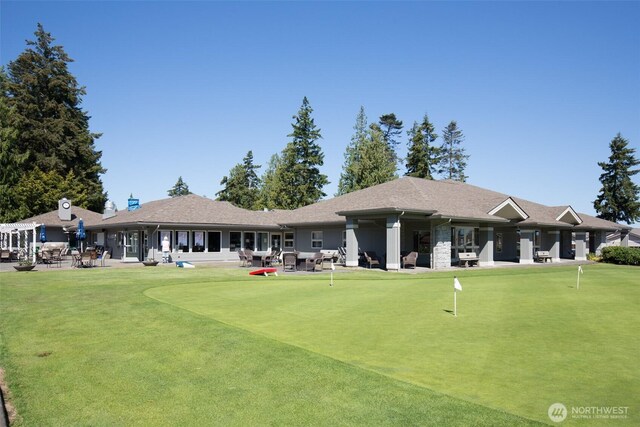 150 Sunland Dr, Sequim, WA 98382 - back of property featuring a putting area