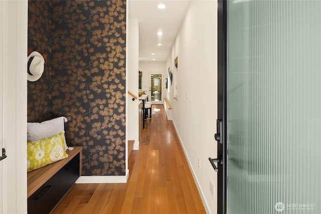 3626 1st Ave NW Unit A, Seattle, WA 98107 - hall with wood finished floors and recessed lighting