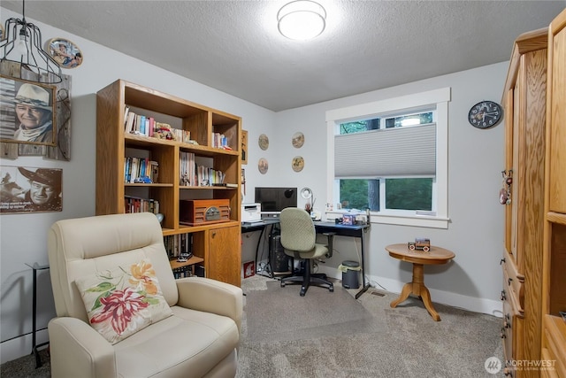 11108 Pilchuck Ct SE, Olympia, WA 98501 - home office featuring carpet flooring and a textured ceiling