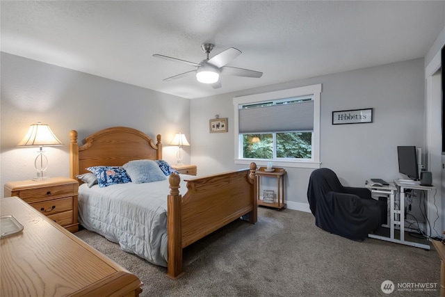 11108 Pilchuck Ct SE, Olympia, WA 98501 - carpeted bedroom featuring a ceiling fan and baseboards