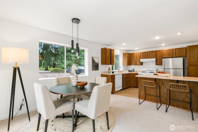 20039 99th Ct NE, Bothell, WA 98011 - dining space with plenty of natural light, light carpet, and recessed lighting
