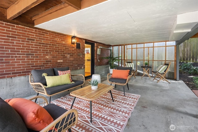 6045 36th Ave SW, Seattle, WA 98126 - view of patio / terrace featuring an outdoor living space
