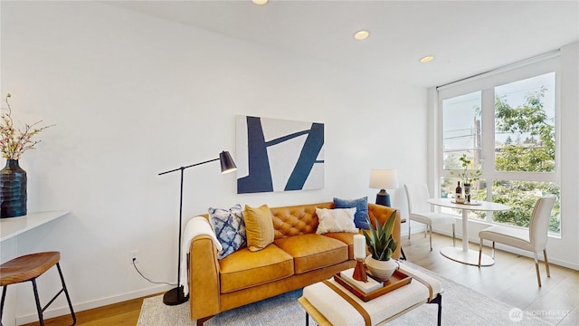 4250 Linden Ave N, Seattle, WA 98103 - living area featuring light wood-type flooring and recessed lighting