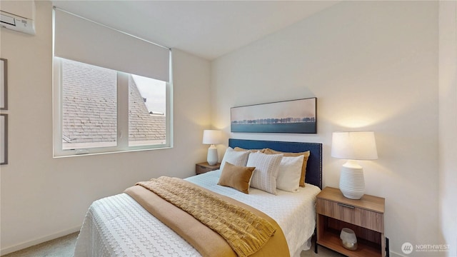 4250 Linden Ave N, Seattle, WA 98103 - bedroom with carpet flooring and a wall mounted AC