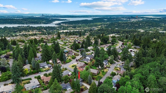 4505 144th Ave SE, Bellevue, WA 98006 - aerial view of property and surrounding area with a nearby body of water and nearby suburban area