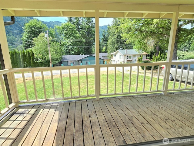 362 Lakeside Dr, Sedro Woolley, WA 98284 - wooden terrace featuring a lawn and an outbuilding