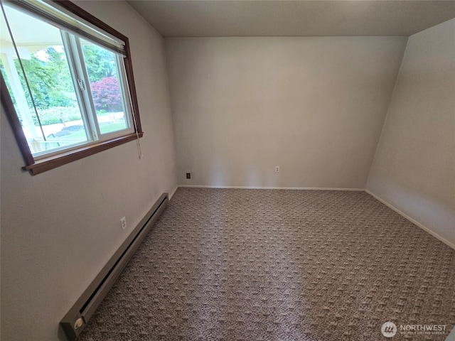 362 Lakeside Dr, Sedro Woolley, WA 98284 - carpeted empty room featuring a baseboard heating unit and baseboards