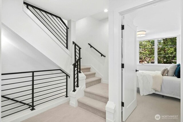 118B 2nd St S, Kirkland, WA 98033 - stairs featuring carpet floors