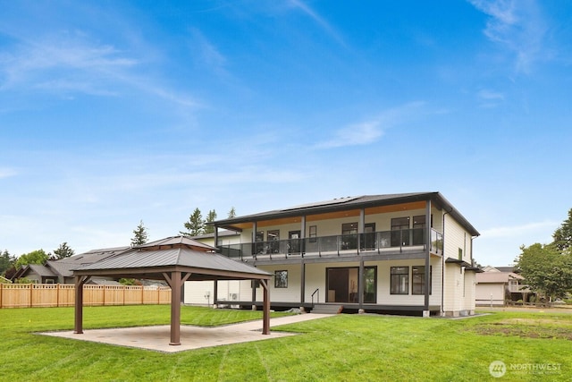 2768 W Wiser Lake Ct, Ferndale, WA 98248 - back of property featuring a gazebo, a patio area, and a balcony