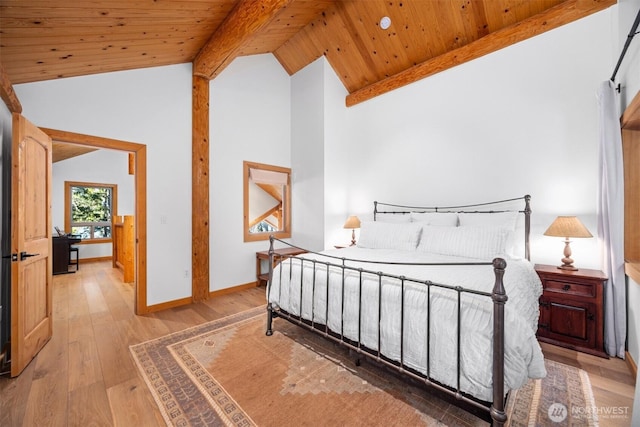 40 Driftwood Shrs, Henry Island, WA 98250 - bedroom with light wood finished floors and wood ceiling