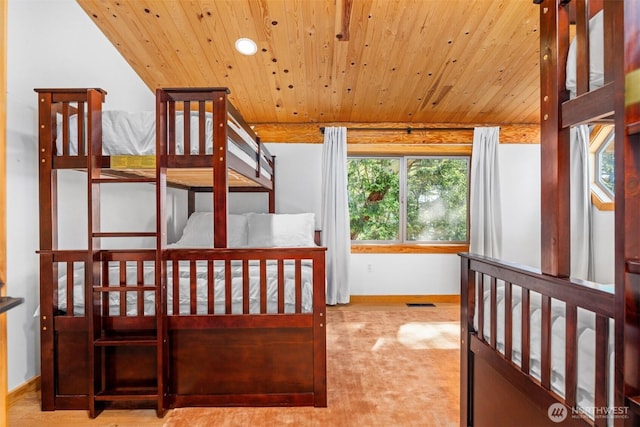 40 Driftwood Shrs, Henry Island, WA 98250 - carpeted bedroom with wood ceiling and recessed lighting