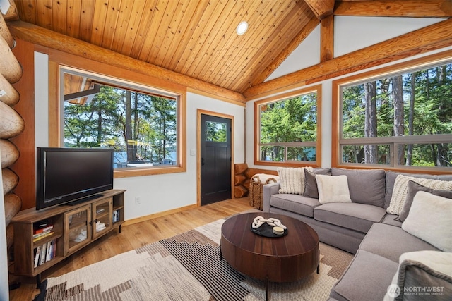 40 Driftwood Shrs, Henry Island, WA 98250 - living room with wood finished floors and baseboards