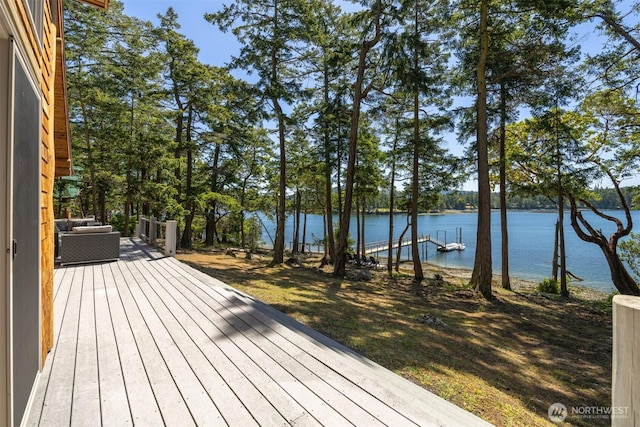 40 Driftwood Shrs, Henry Island, WA 98250 - deck with a water view and a boat dock