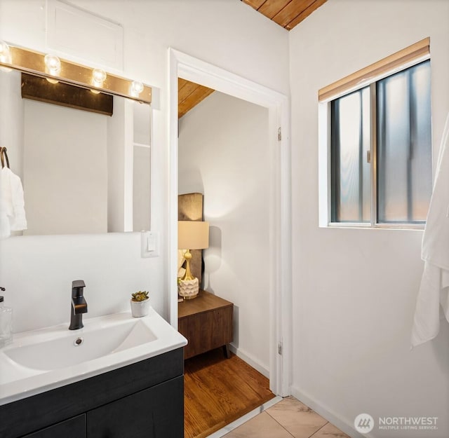 6602 35th St W, University Place, WA 98466 - bathroom with vanity and baseboards