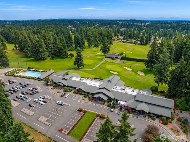 6602 35th St W, University Place, WA 98466 - drone / aerial view of a golf course and a forest
