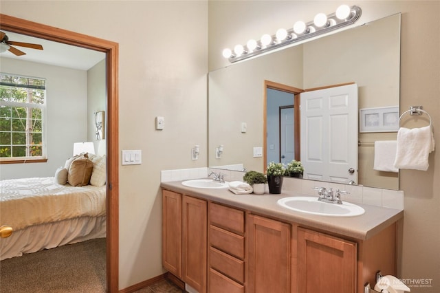 1855 Trossachs Blvd SE Unit 2002, Sammamish, WA 98075 - ensuite bathroom featuring double vanity and ceiling fan