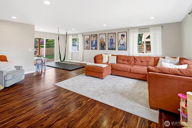 8419 Double Ditch Rd, Lynden, WA 98264 - living area with wood finished floors and recessed lighting