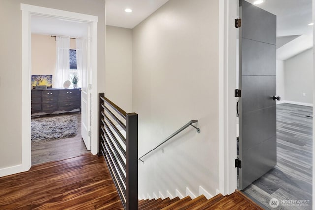 8419 Double Ditch Rd, Lynden, WA 98264 - stairway with wood finished floors and recessed lighting