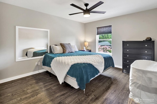 8419 Double Ditch Rd, Lynden, WA 98264 - bedroom with dark wood-style floors and a ceiling fan