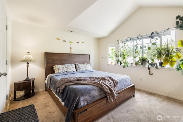 4714 Fairwood Blvd NE Unit 201, Tacoma, WA 98422 - bedroom featuring light carpet and vaulted ceiling