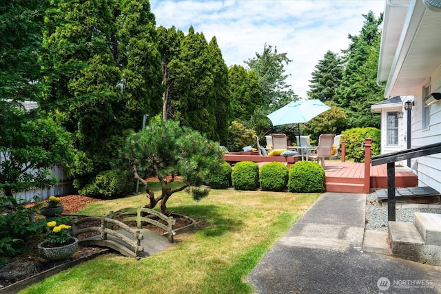 1175 SW Lopez Dr, Oak Harbor, WA 98277 - view of green lawn featuring a deck