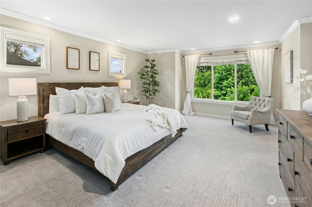 2848 278th Ave SE, Sammamish, WA 98075 - bedroom with crown molding, light colored carpet, and recessed lighting
