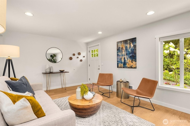2441 NE 182nd St, Shoreline, WA 98155 - living area featuring light wood-type flooring and recessed lighting