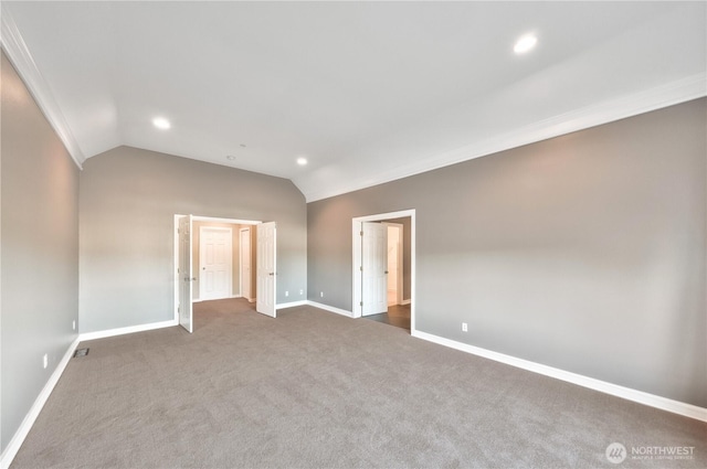 14329 SE 84th Ct, Newcastle, WA 98059 - unfurnished bedroom featuring vaulted ceiling, recessed lighting, and carpet floors