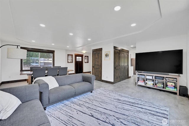 17325 Topaz Loop SE, Yelm, WA 98597 - living room with concrete floors and recessed lighting